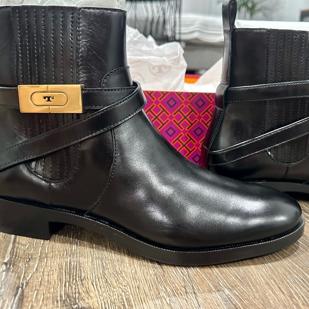 Brand New ankle boots by Tory Burch. Size 9.5. Black leather.